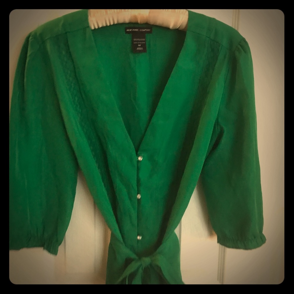 Green Embellished Blouse